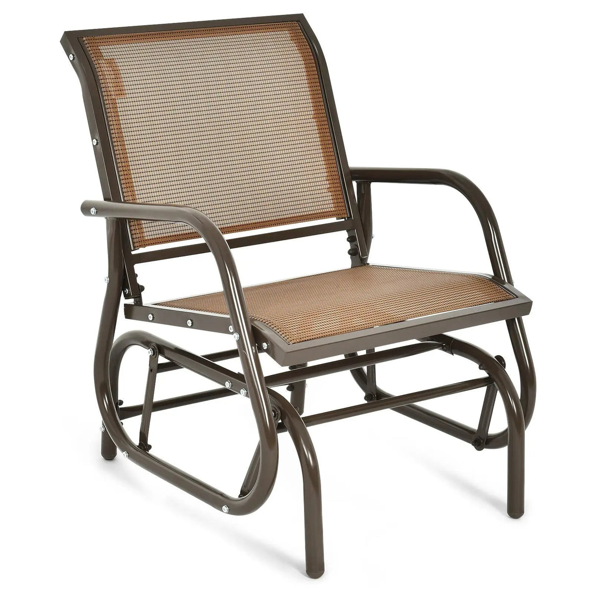 Outdoor Single Swing Glider Rocking Chair with Armrest by DirectDeals