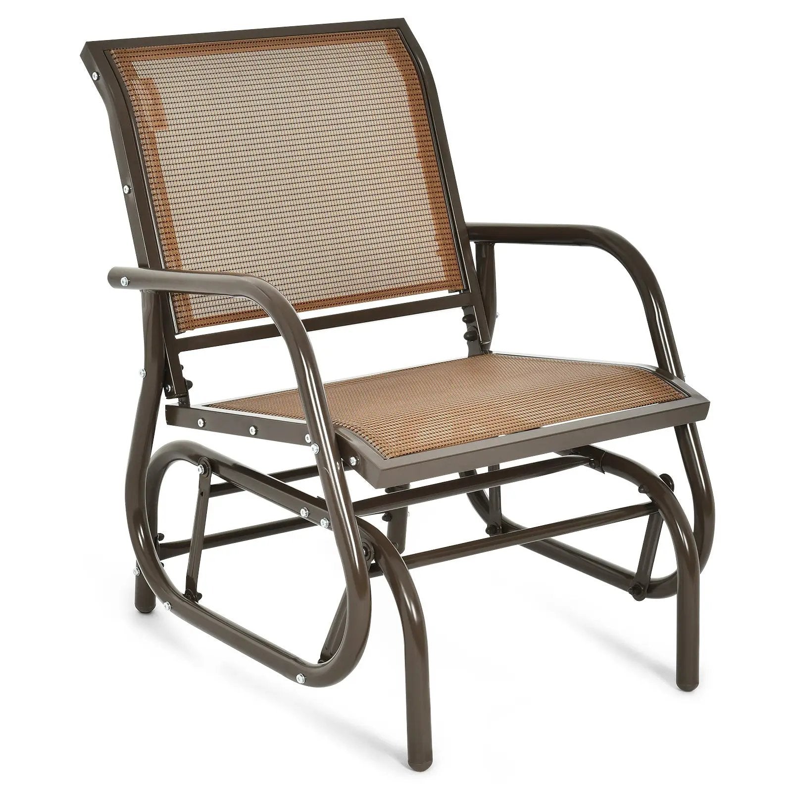 Outdoor Single Swing Glider Rocking Chair with Armrest by DirectDeals