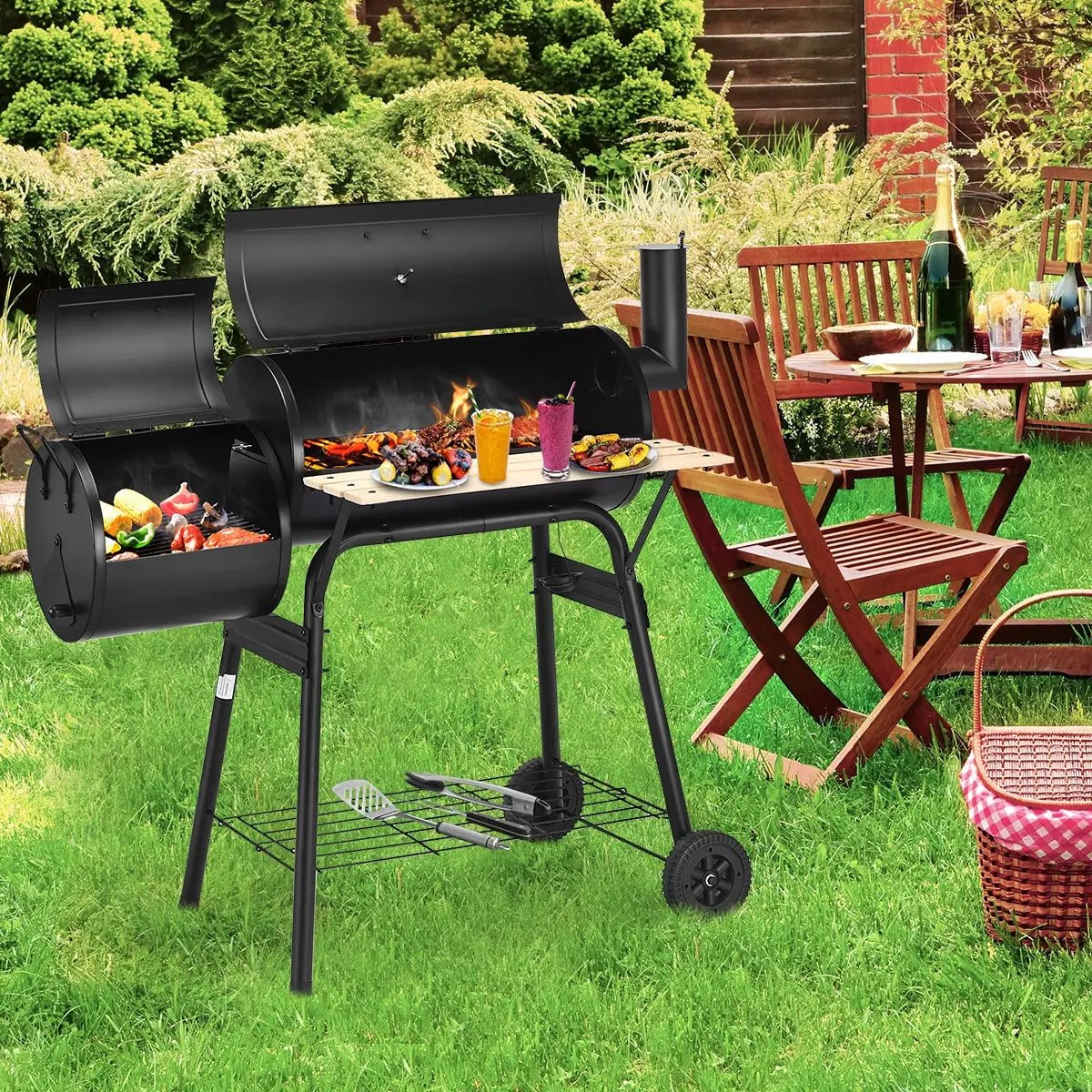 Outdoor BBQ Grill Barbecue Pit Patio Cooker by DirectDeals