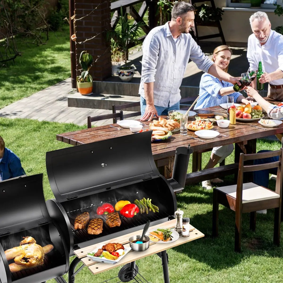 Outdoor BBQ Grill Barbecue Pit Patio Cooker by DirectDeals