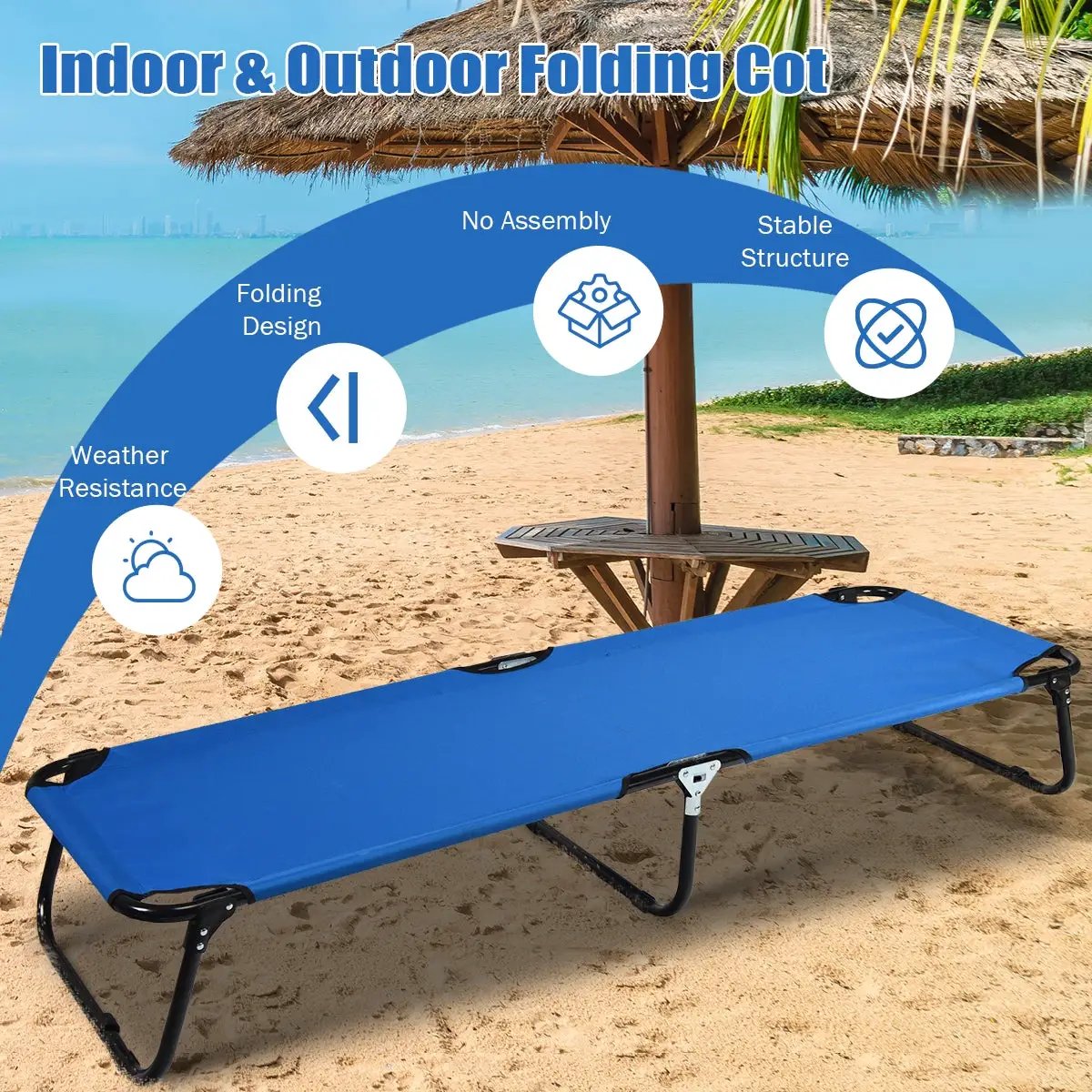 Outdoor Folding Camping Bed for Sleeping Hiking Travel by DirectDeals