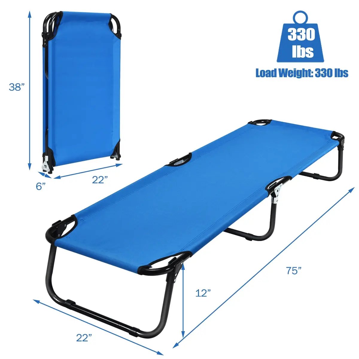 Outdoor Folding Camping Bed for Sleeping Hiking Travel by DirectDeals