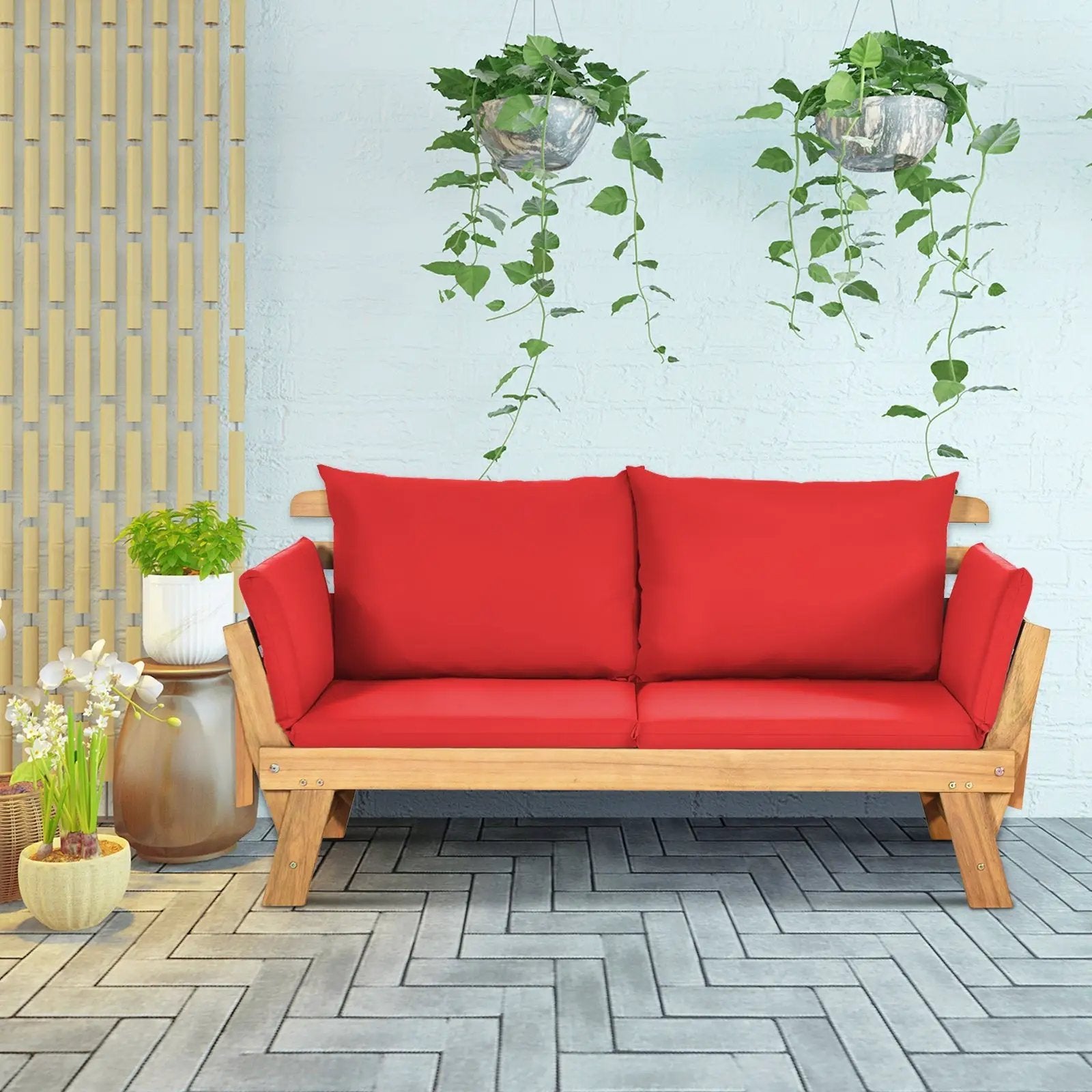 Adjustable Patio Convertible Sofa with Thick Cushion by DirectDeals