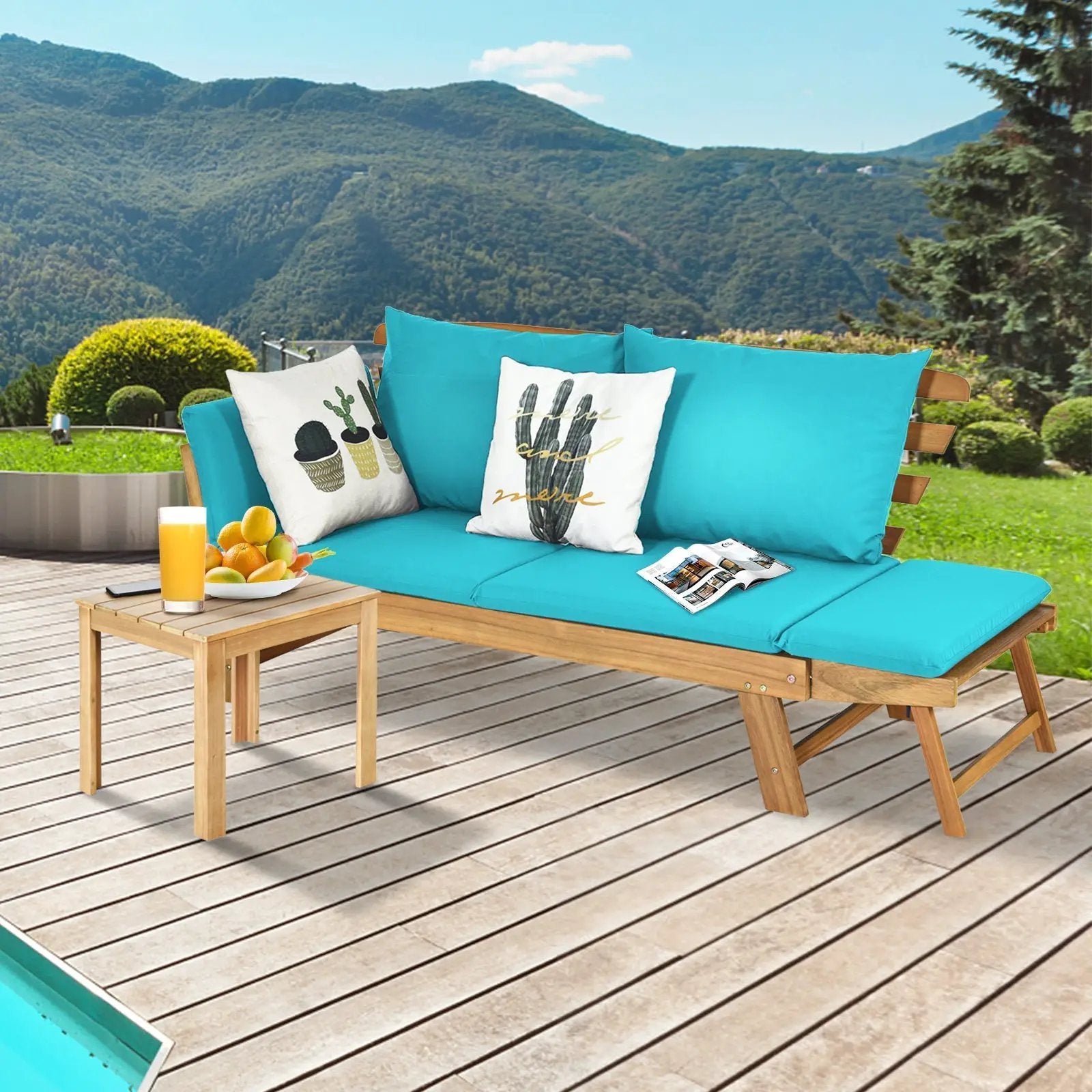 Adjustable Patio Convertible Sofa with Thick Cushion by DirectDeals