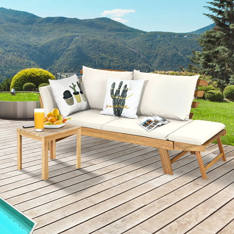 Adjustable Patio Convertible Sofa with Thick Cushion by DirectDeals