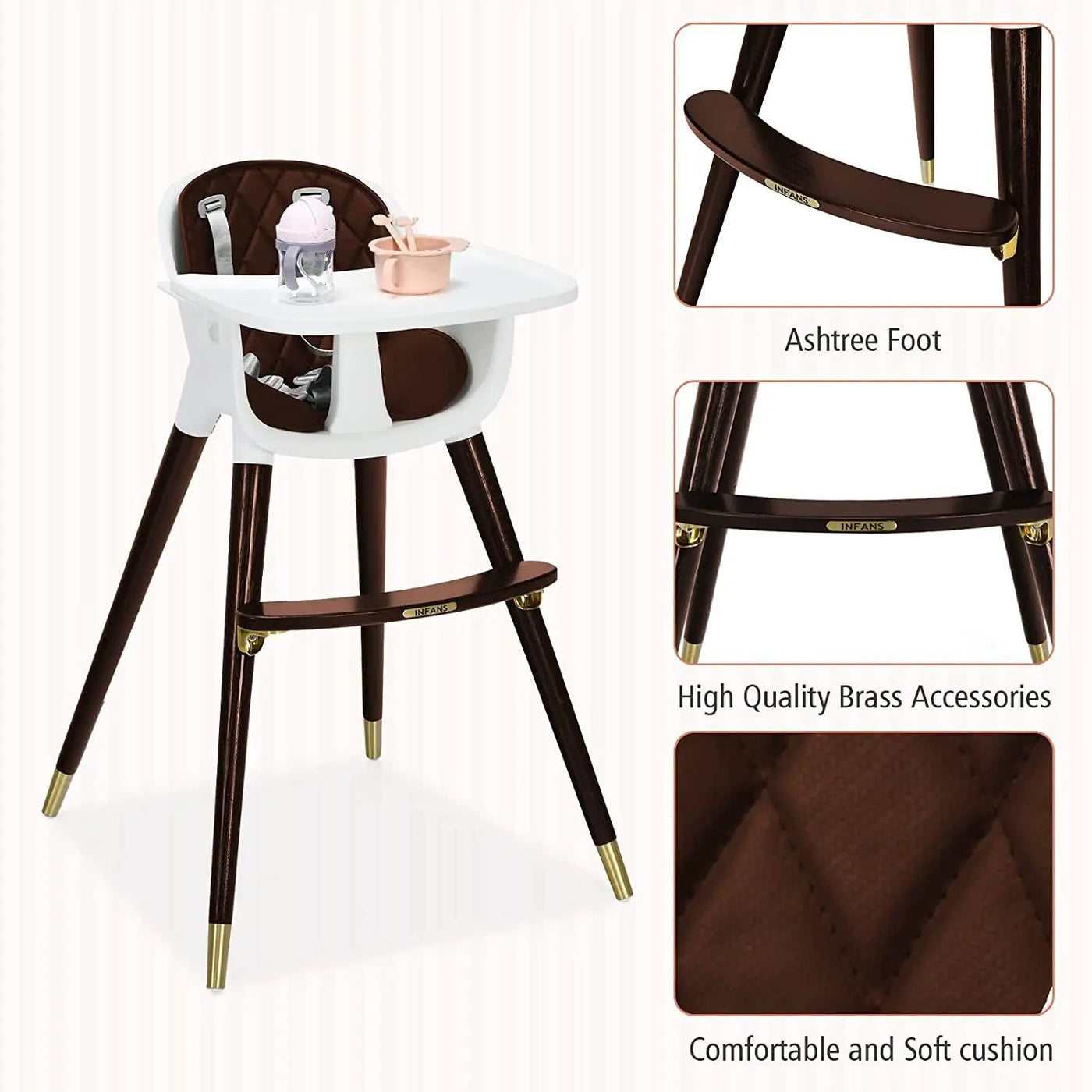 3-In-1 Adjustable Baby High Chair with Soft Seat Cushion for Toddlers by DirectDeals