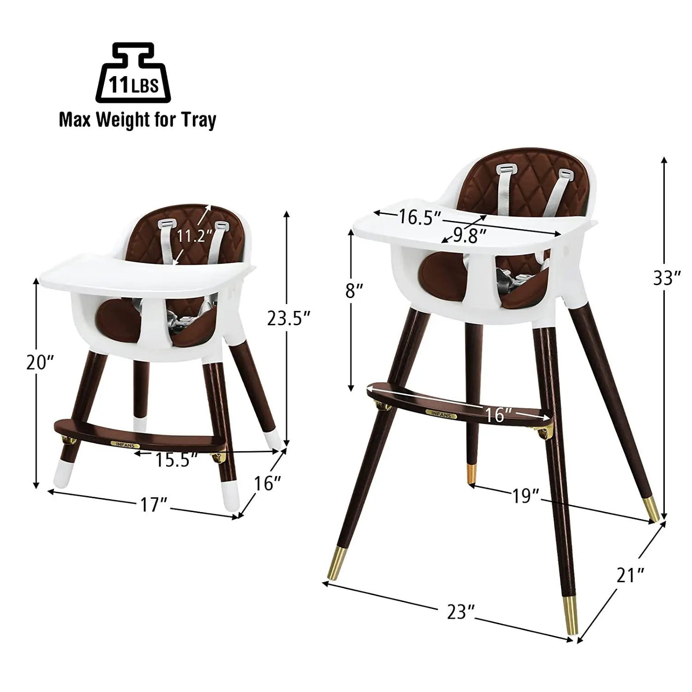 3-In-1 Adjustable Baby High Chair with Soft Seat Cushion for Toddlers by DirectDeals