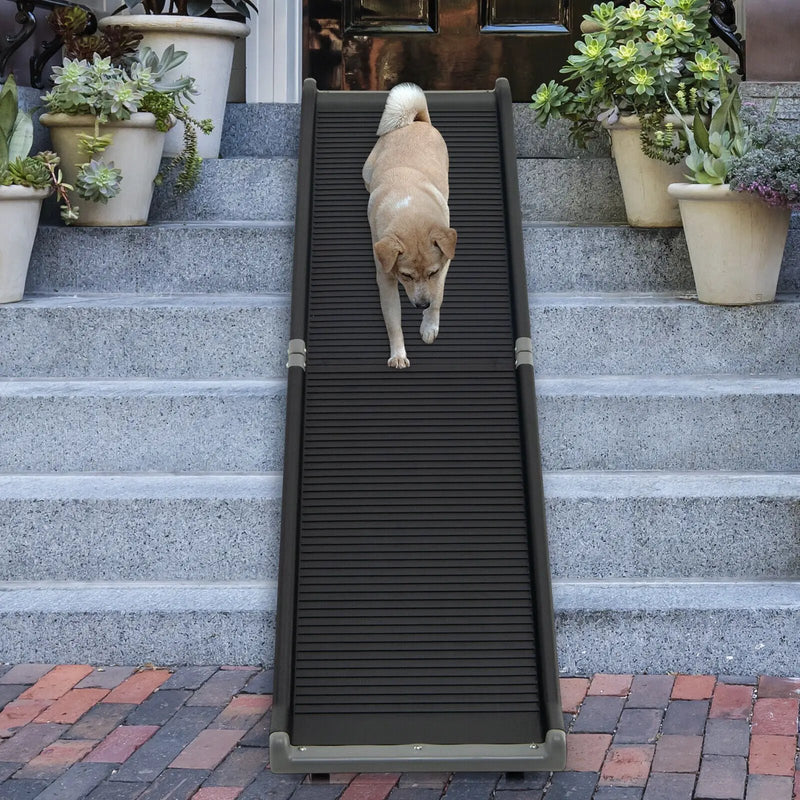 63 Feet Upgrade Folding Pet Ramp Portable Dog Ramp with Steel Frame by DirectDeals