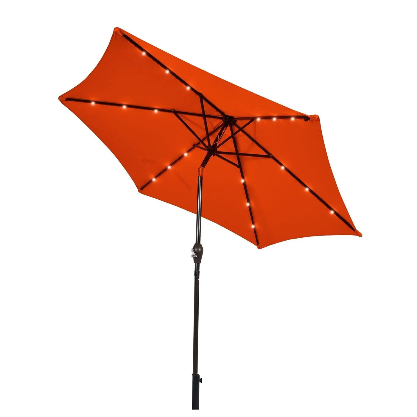 9 Feet Solar LED Lighted Patio Market Umbrella Tilt Adjustment Crank Lift by DirectDeals