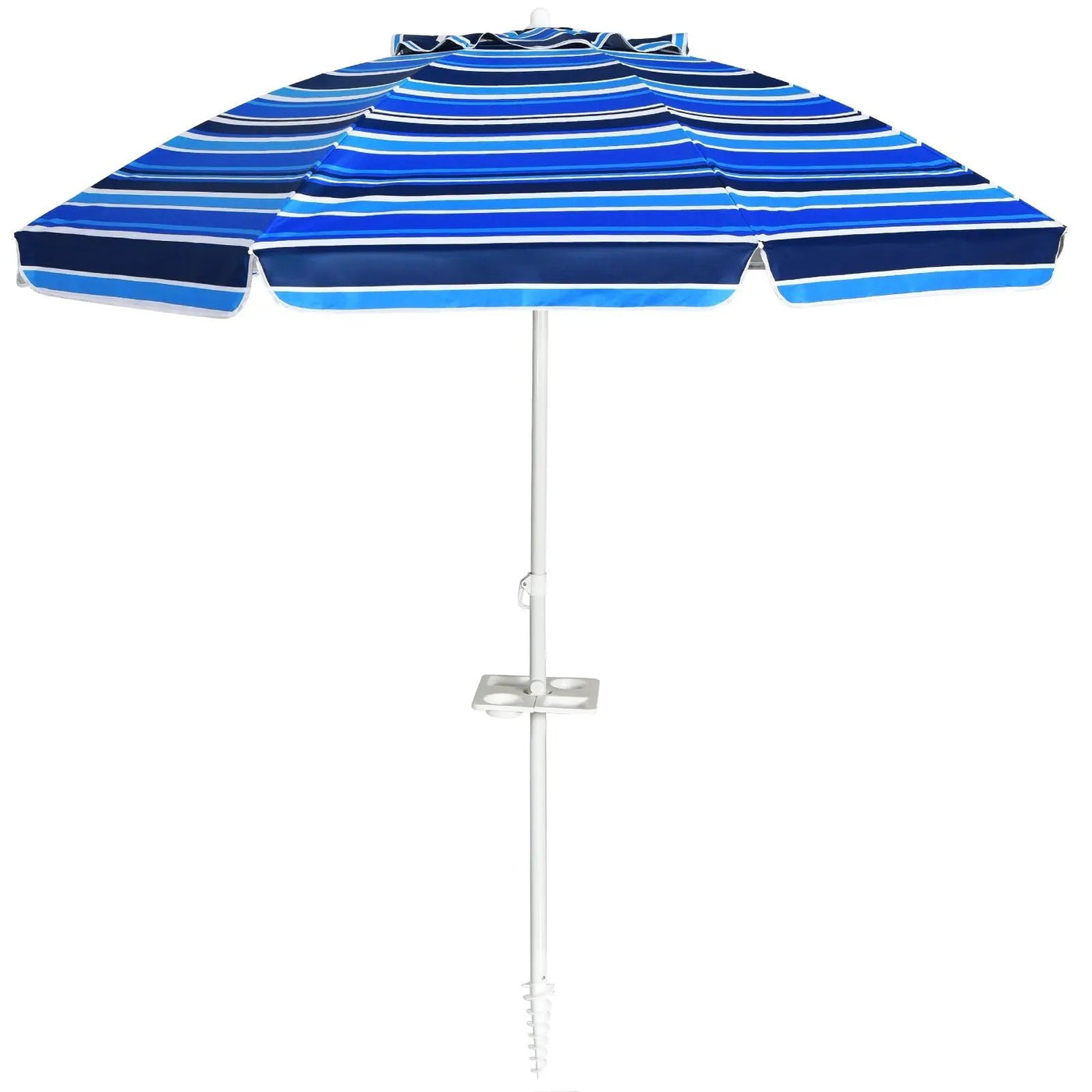 7.2 Feet Portable Outdoor Beach Umbrella with Sand Anchor and Tilt Mechanism by DirectDeals
