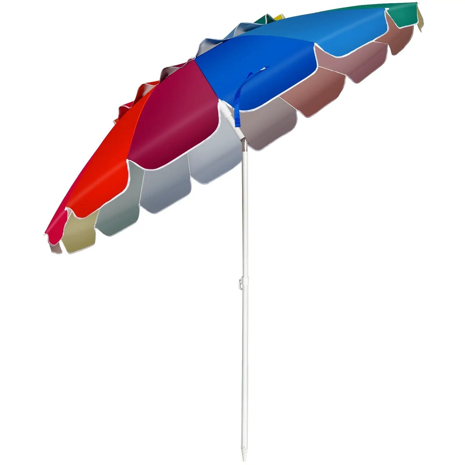 8FT Portable Beach Umbrella with Sand Anchor and Tilt Mechanism for Garden and Patio by DirectDeals