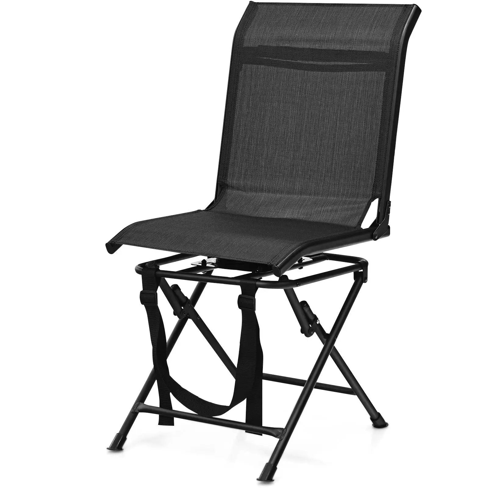 All weather Outdoor Foldable 360 Degree Swivel Chair with Iron Frame by DirectDeals
