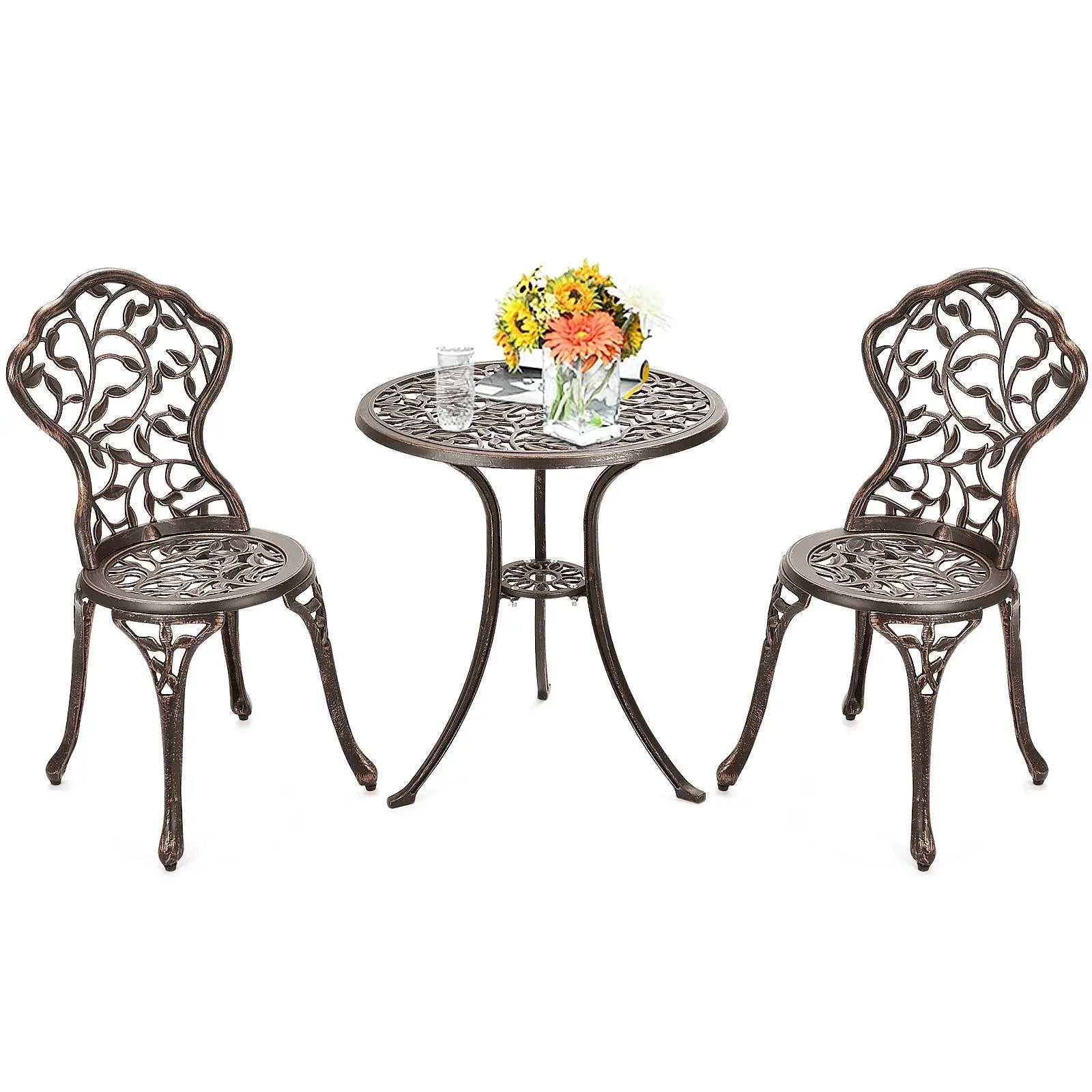 3 Pieces Cast Aluminum Bistro Set by DirectDeals