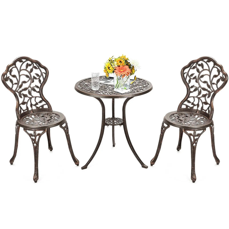 3 Pieces Cast Aluminum Bistro Set by DirectDeals