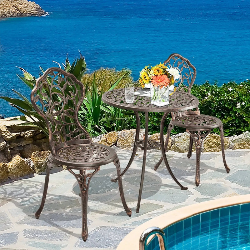 3 Pieces Cast Aluminum Bistro Set by DirectDeals