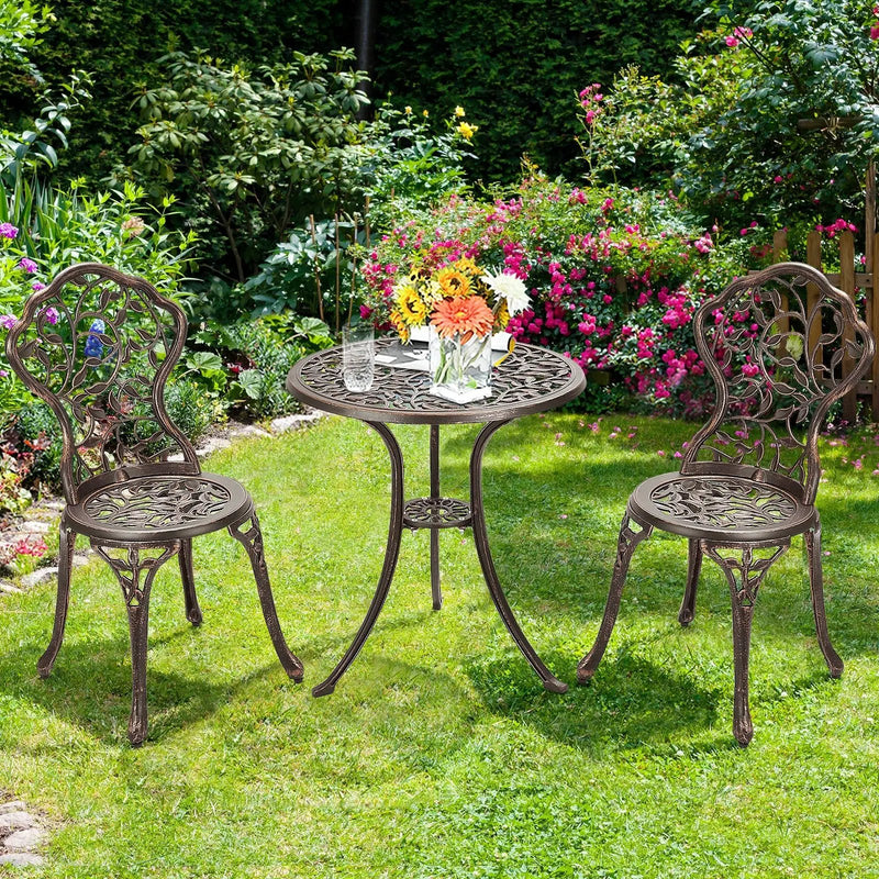 3 Pieces Cast Aluminum Bistro Set by DirectDeals