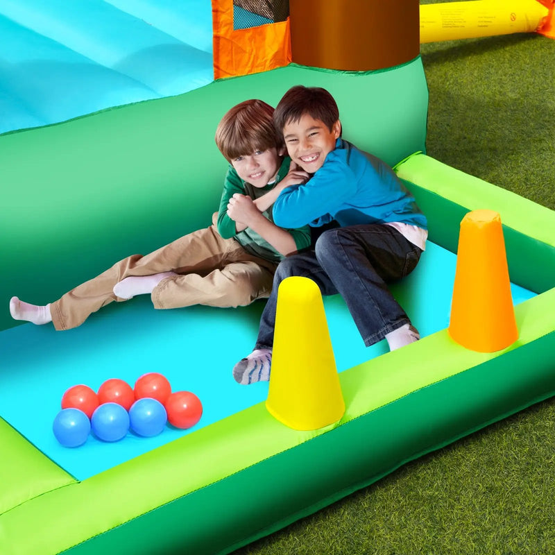 Inflatable Waterslide Bounce House Climbing Wall Ball Pit with Blower by DirectDeals