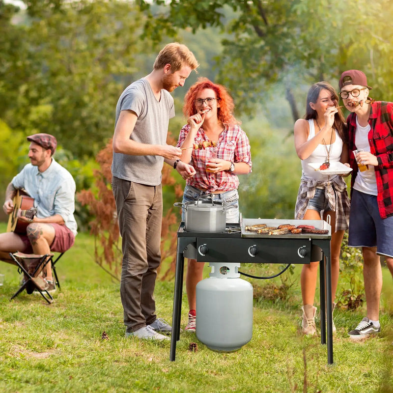 225000 BTU Portable Propane 3 Burner Gas Cooker by DirectDeals