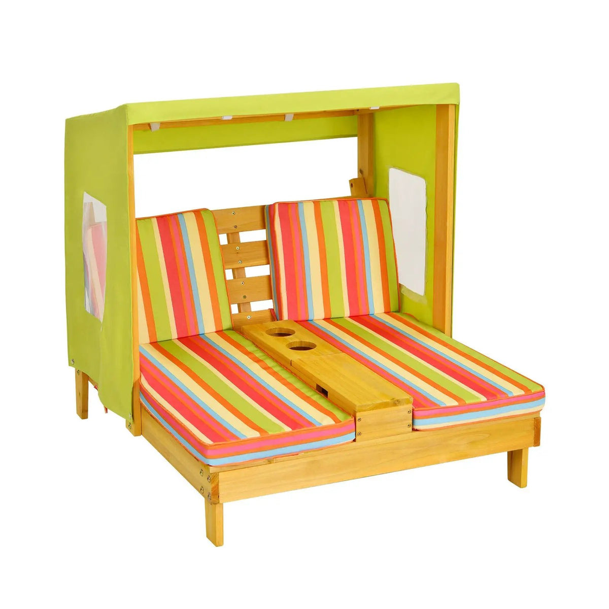 Kids Patio Lounge Chair with Cup Holders and Awning by DirectDeals