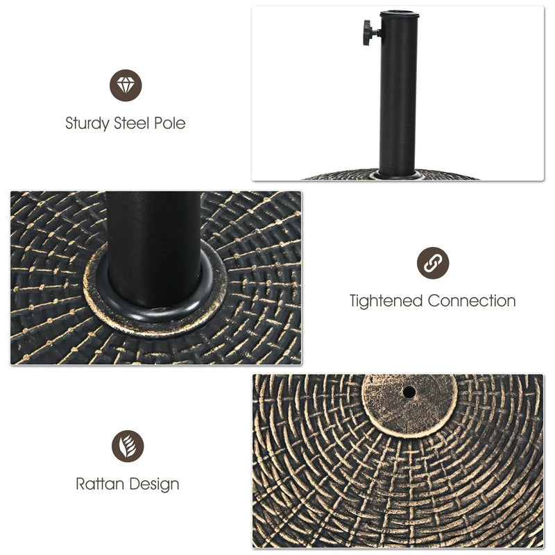 22Lbs Patio Resin Umbrella Base with Wicker Style for Outdoor Use by DirectDeals