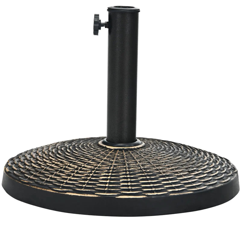 22Lbs Patio Resin Umbrella Base with Wicker Style for Outdoor Use by DirectDeals
