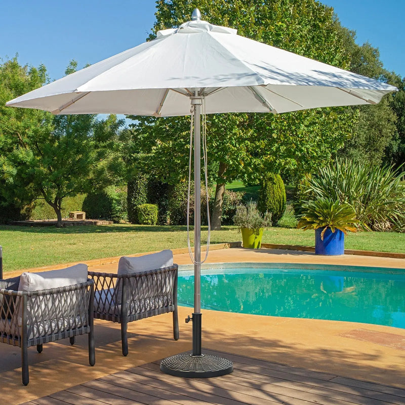 22Lbs Patio Resin Umbrella Base with Wicker Style for Outdoor Use by DirectDeals