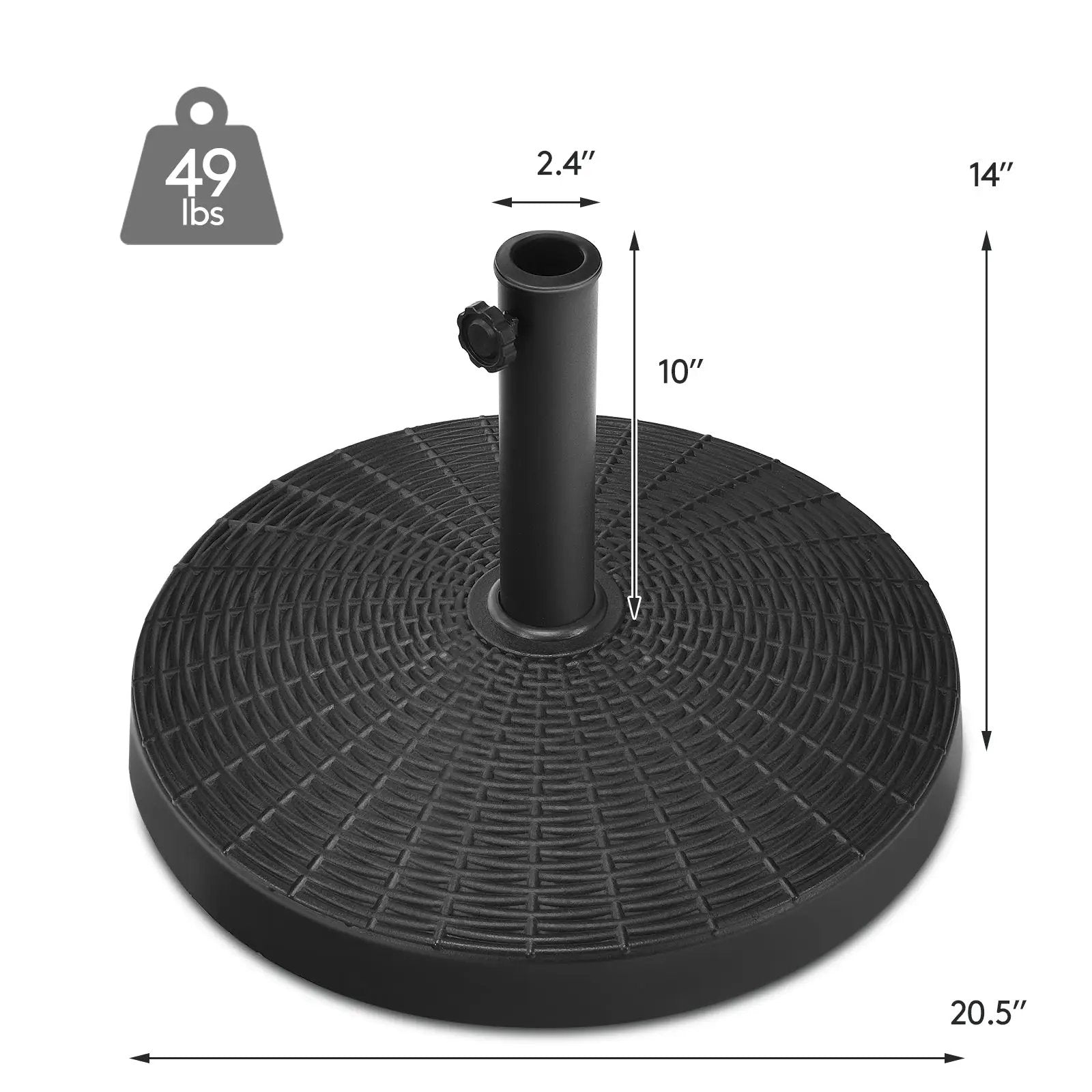49 LBS Patio Resin Umbrella Base Stand for Outdoor by DirectDeals