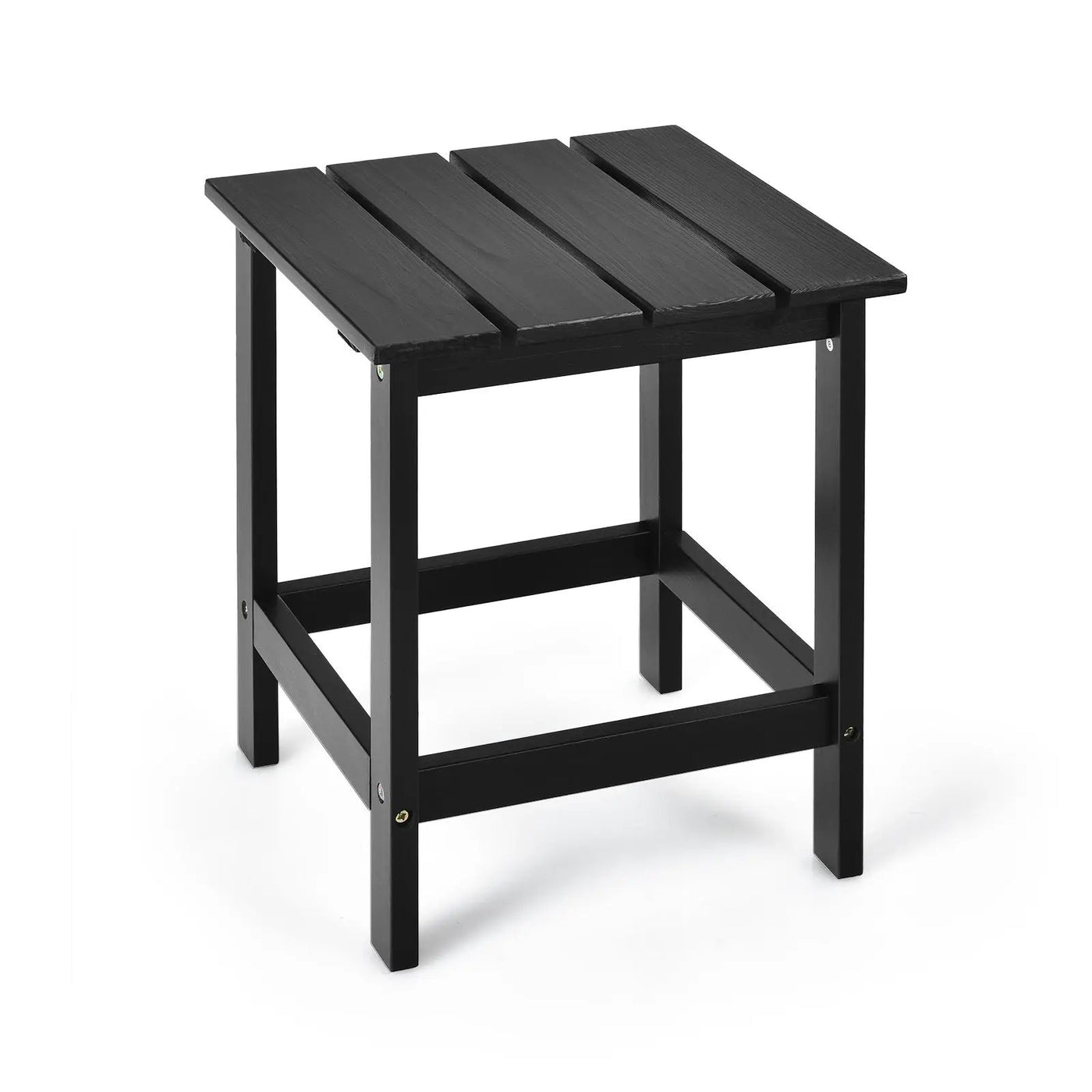 15 Inch Patio Square Wooden Slat End Side Coffee Table for Garden by DirectDeals
