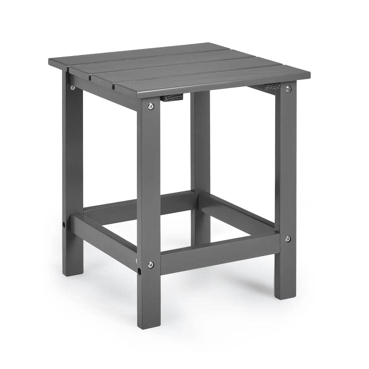 15 Inch Patio Square Wooden Slat End Side Coffee Table for Garden by DirectDeals