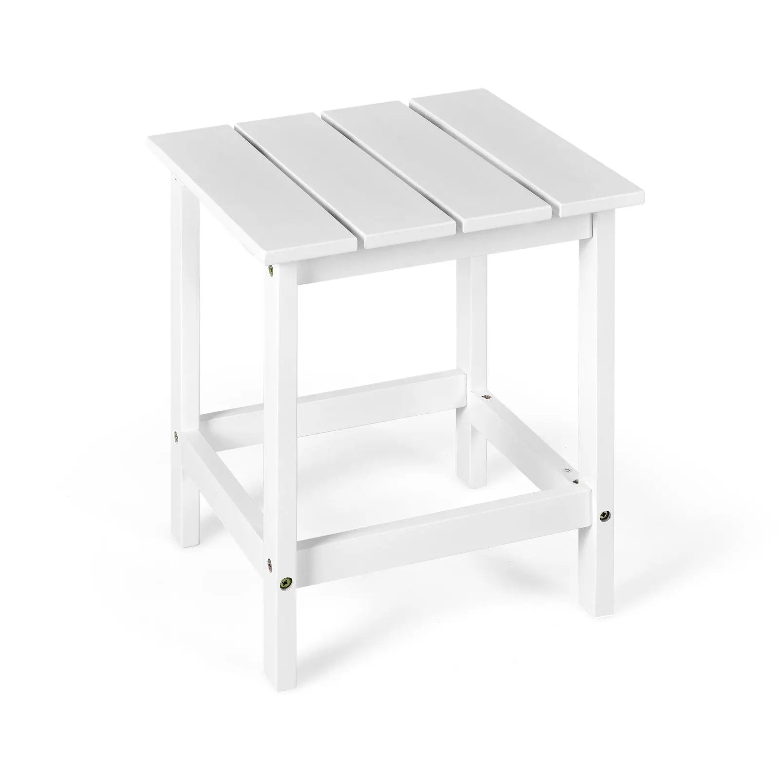 15 Inch Patio Square Wooden Slat End Side Coffee Table for Garden by DirectDeals