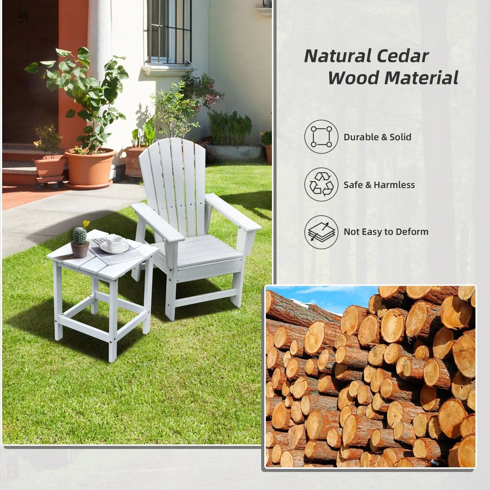 15 Inch Patio Square Wooden Slat End Side Coffee Table for Garden by DirectDeals