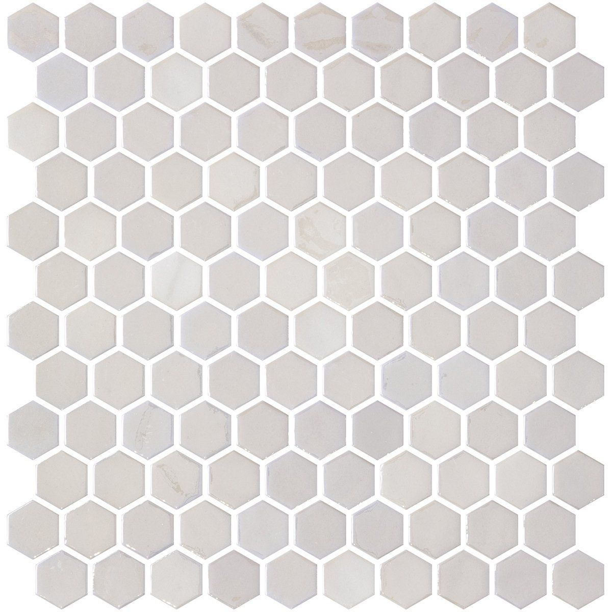 Opalo White Polished Hexagon Glass Mosaics 11 3/4x11 1/2 Glass Polished 12x12 Mosaics