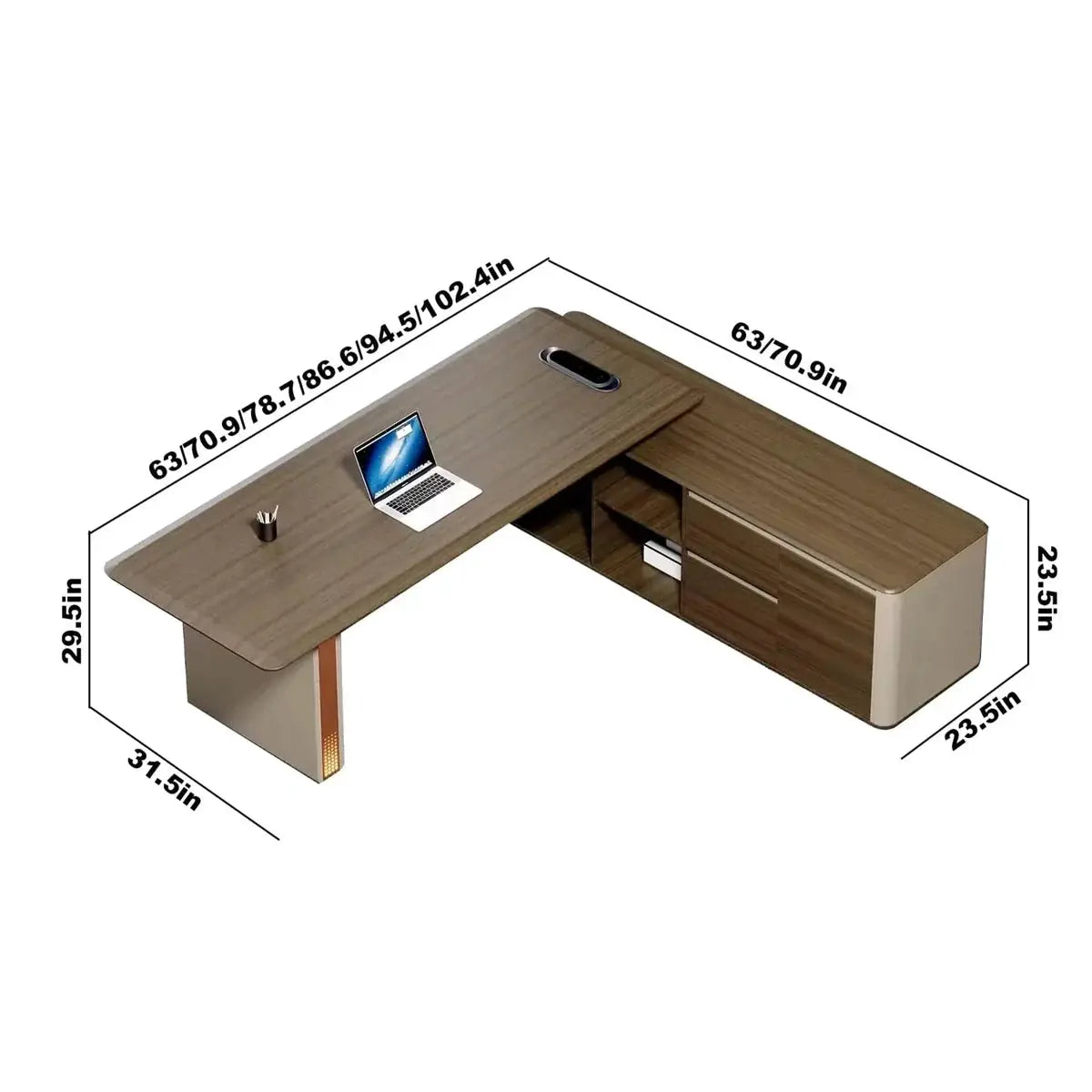 Oxley · Modern L-Shaped Executive Desk by Arc Grove