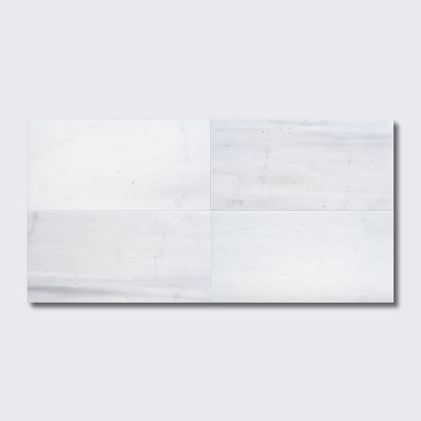Opium White Honed Marble Tiles 12x24