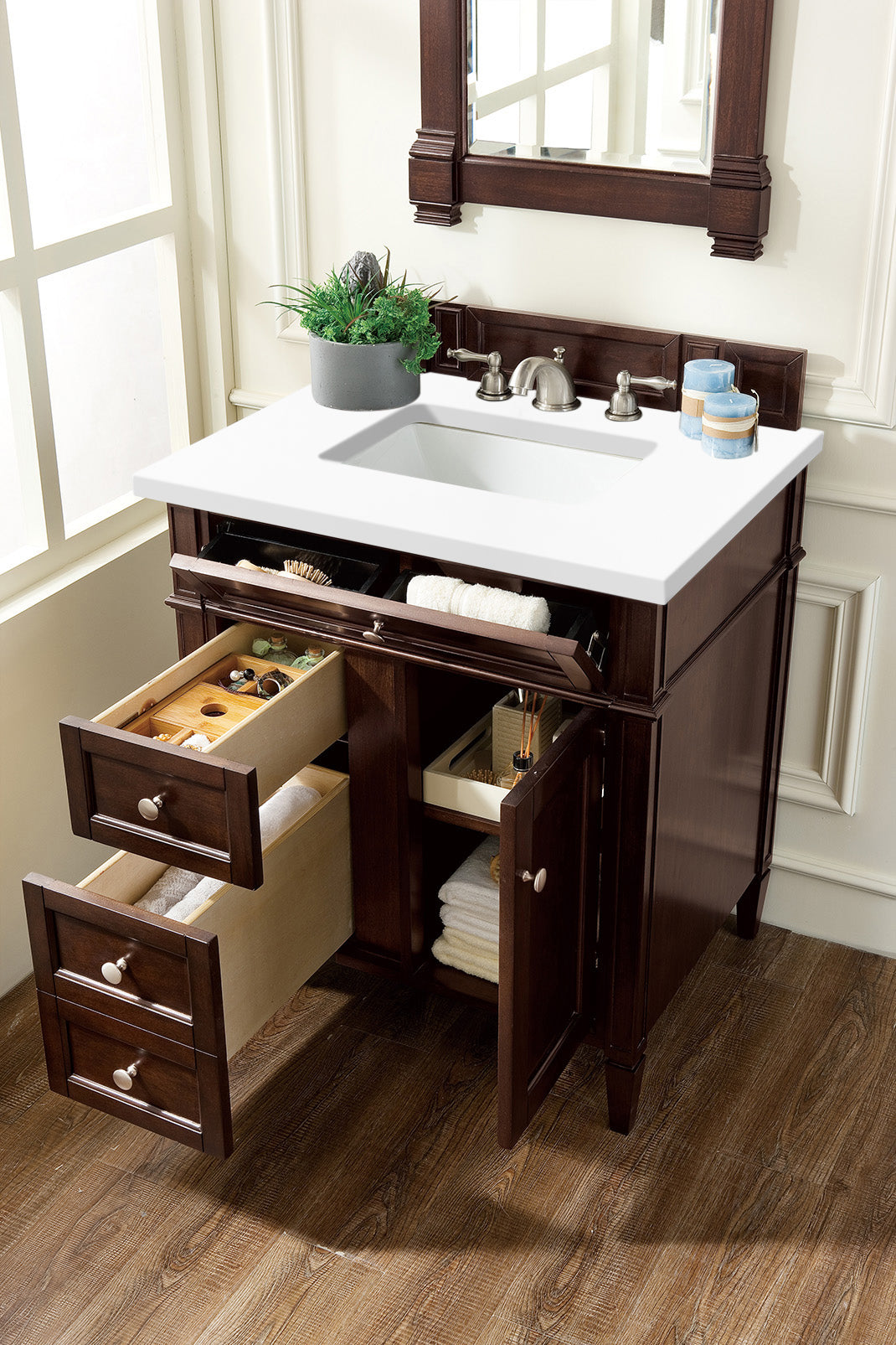 James Martin Brittany 30" Single Bathroom Vanity, Burnished Mahogany, view 24