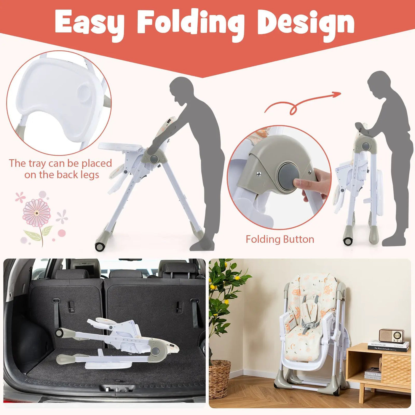 3-In-1 Convertible Baby High Chair by DirectDeals