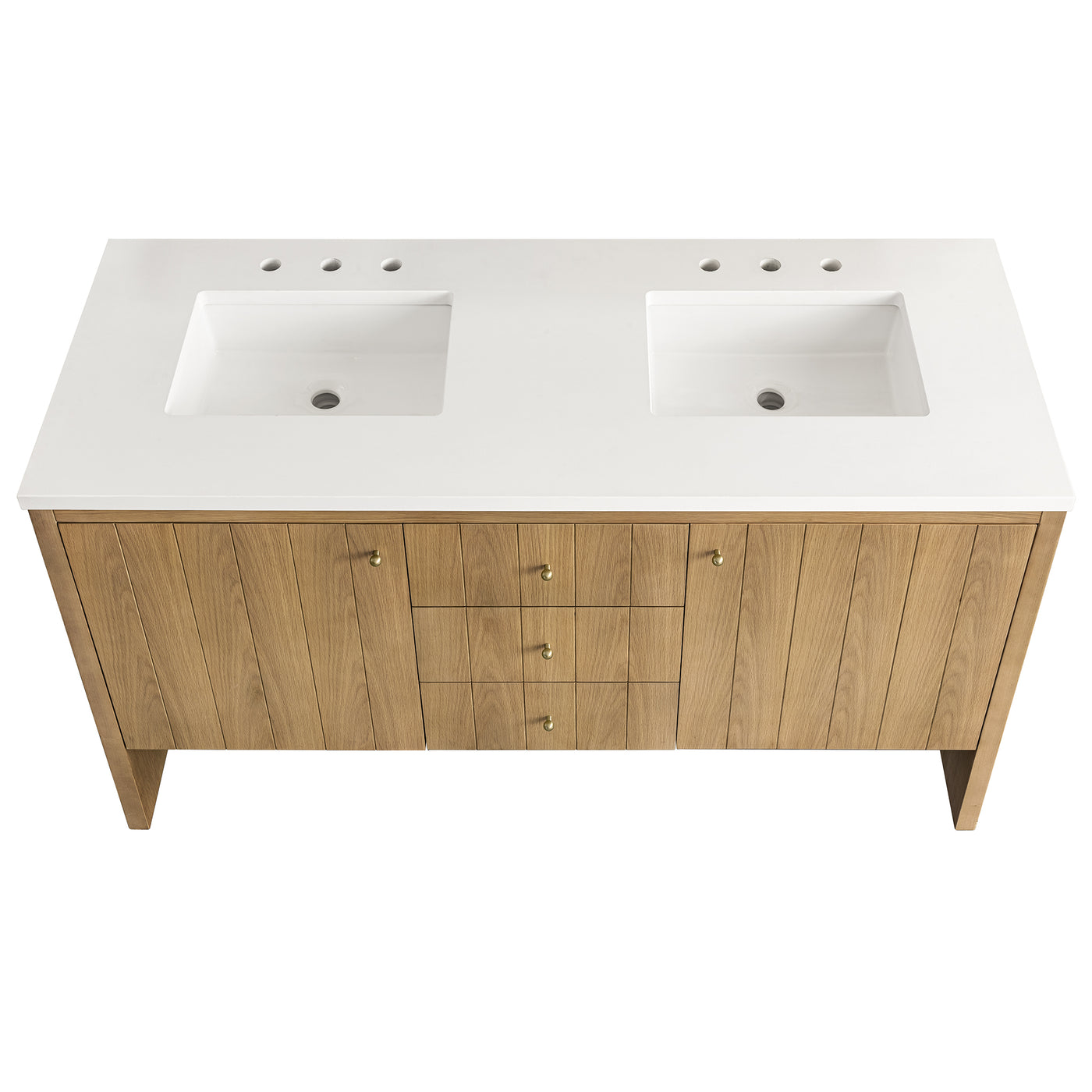 James Martin Hudson 60" Double Bathroom Vanity, Light Natural Oak by James Martin