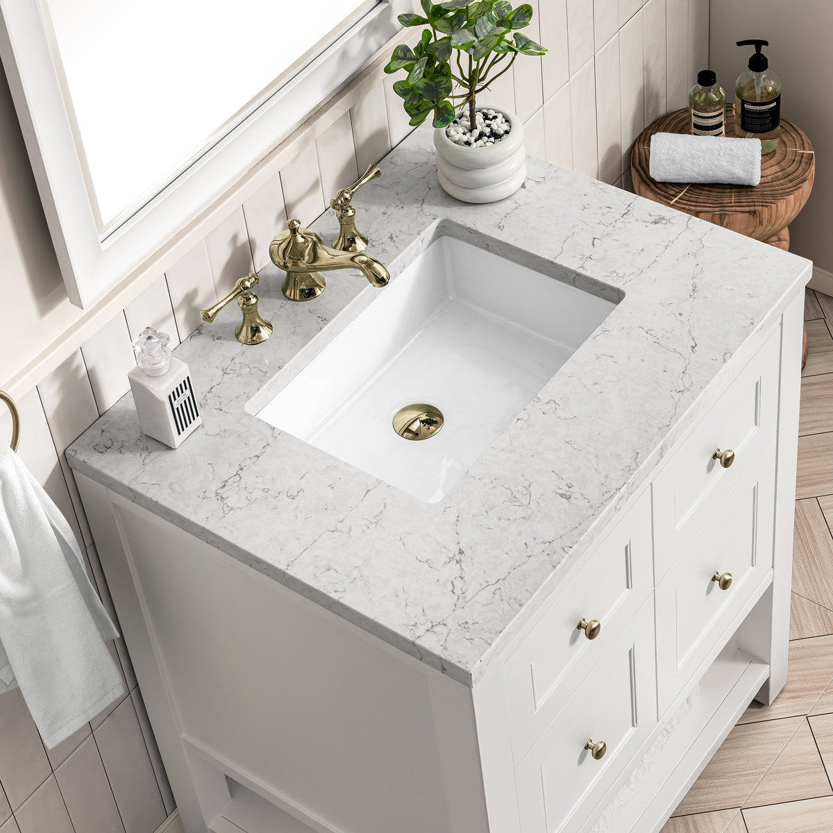 James Martin Breckenridge 30" Single Bathroom Vanity, Bright White, view 16