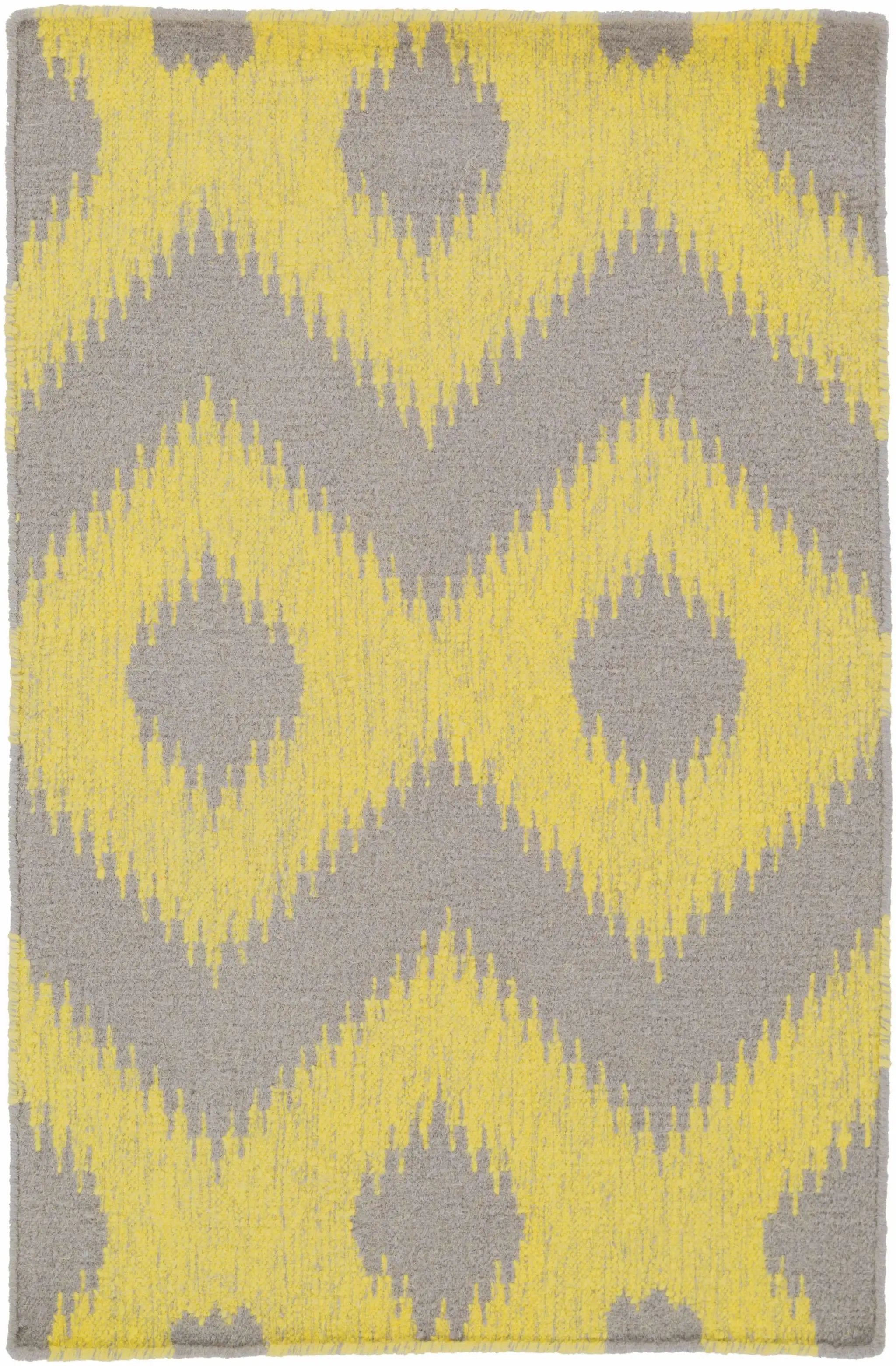 Oradell Yellow Ikat Wool Rug - Clearance by Boutique Rugs