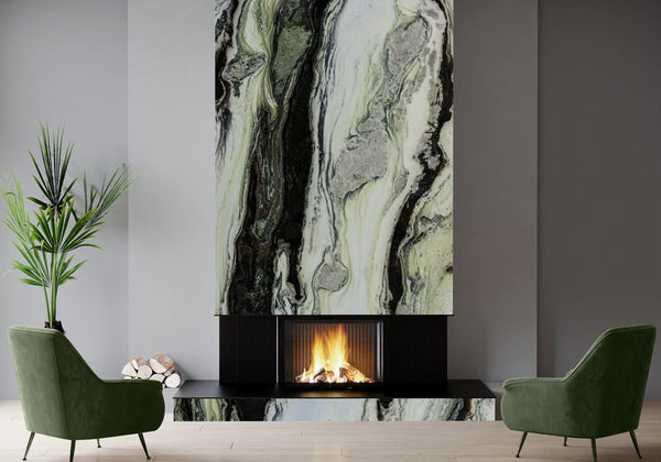Orca Polished Marble Slab Random room scene 2