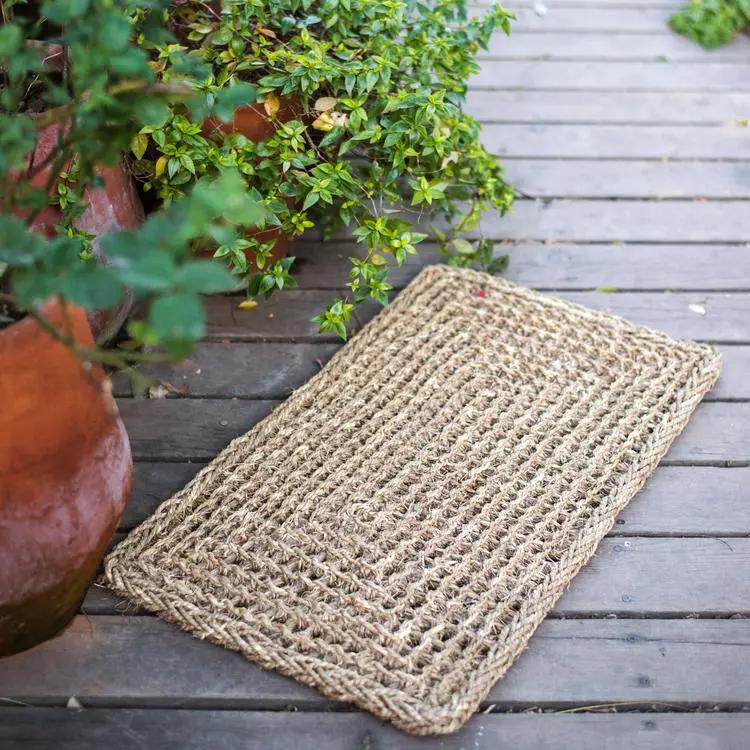 Organic Natural Straw Door Mat by RusticReach