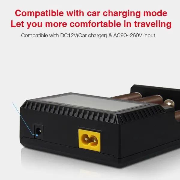 Original MiBOXER Smart Universal 4-Bay Charger, Automatic LCD Display,Fast Charging Rechargeable Li-ion LiFePO4 Ni-MH Ni-Cd AA AAA by Outdoor Solar Outlet