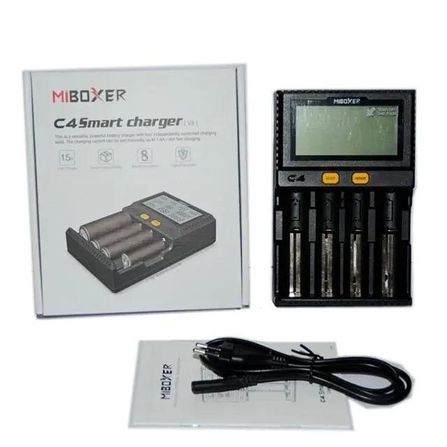 Original MiBOXER Smart Universal 4-Bay Charger, Automatic LCD Display,Fast Charging Rechargeable Li-ion LiFePO4 Ni-MH Ni-Cd AA AAA by Outdoor Solar Outlet