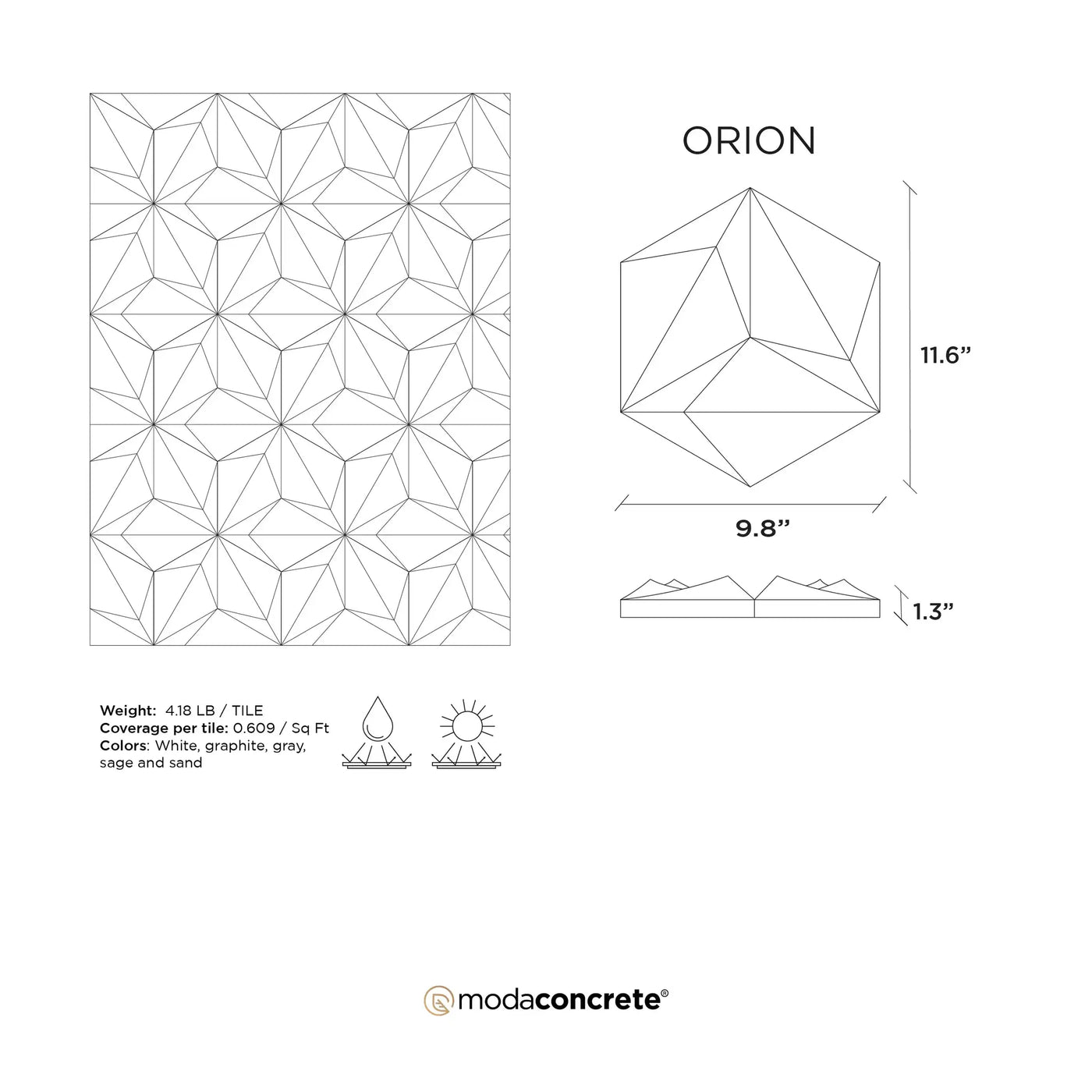 ORION Concrete Wall Tile by ModaConcrete - Direct source for architectural and precast concrete