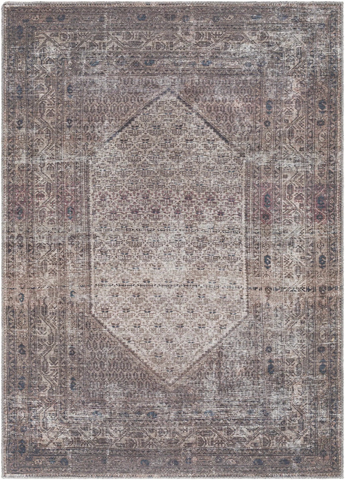 Tan Ormstown Distressed Washable Area Rug - Clearance by Boutique Rugs