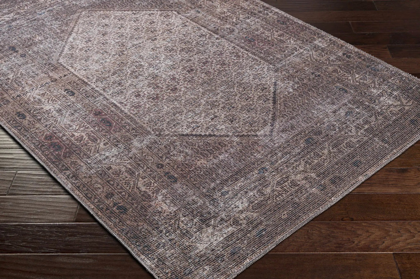 Tan Ormstown Distressed Washable Area Rug - Clearance by Boutique Rugs