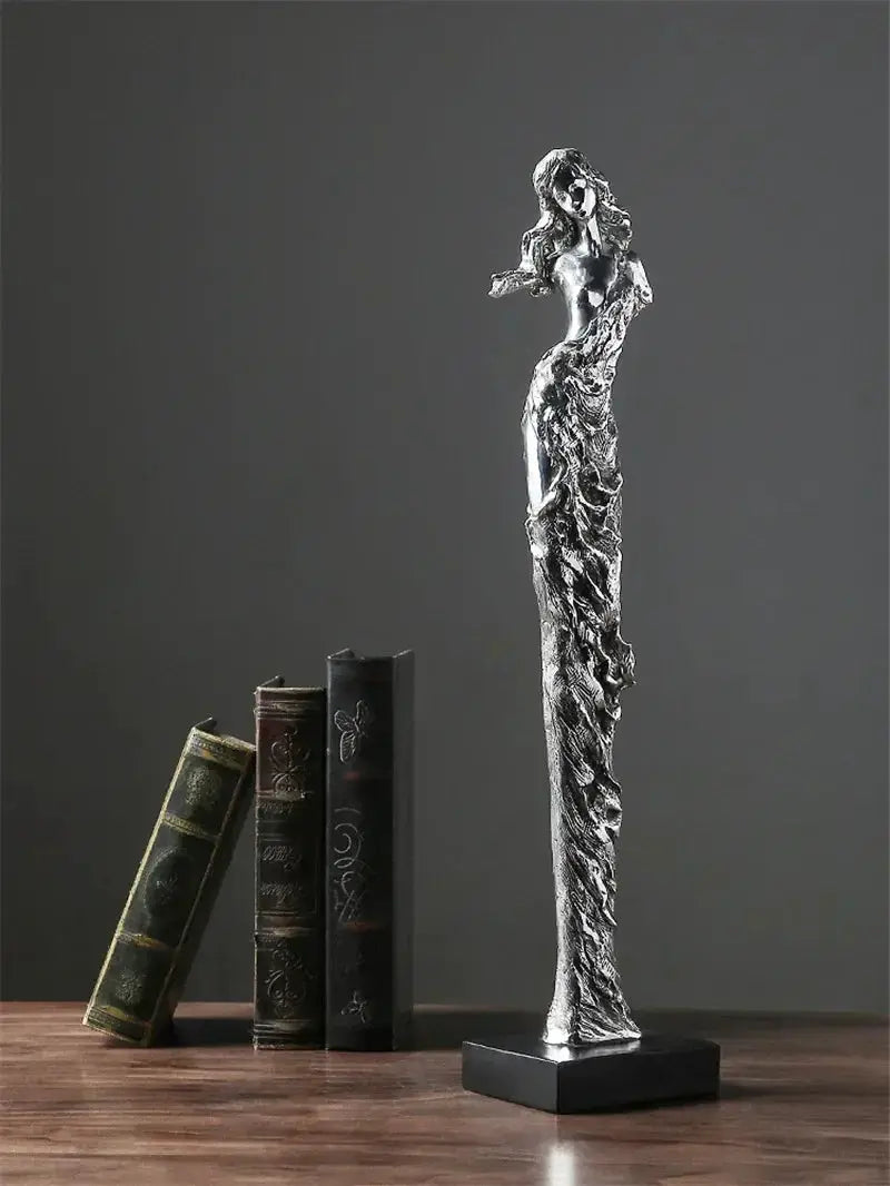 Abstract Girl Electroplated Resin Sculpture by House Of Avana