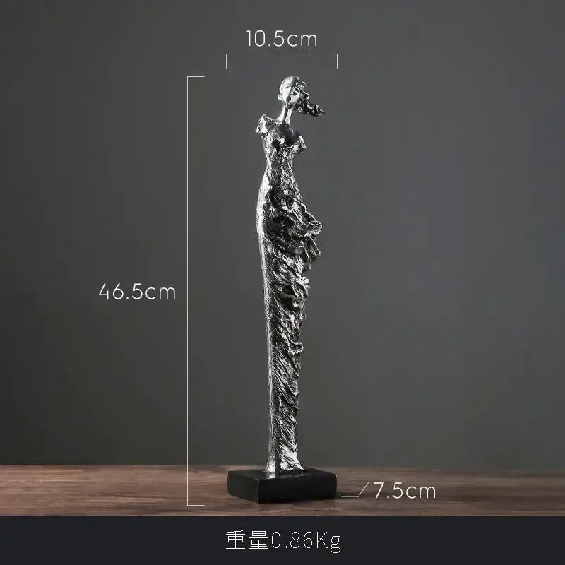 Abstract Girl Electroplated Resin Sculpture by House Of Avana