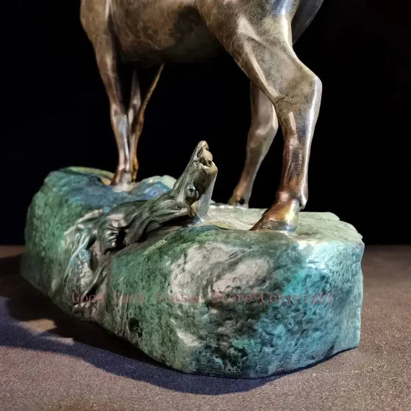Bronze Ram Decorative Sculpture for Living Room Tabletop Decor by House Of Avana