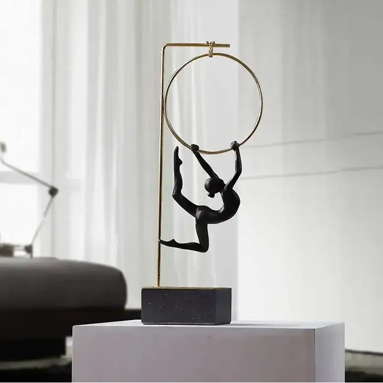 Abstract Acrobat Hanging Ring Sculpture by House Of Avana